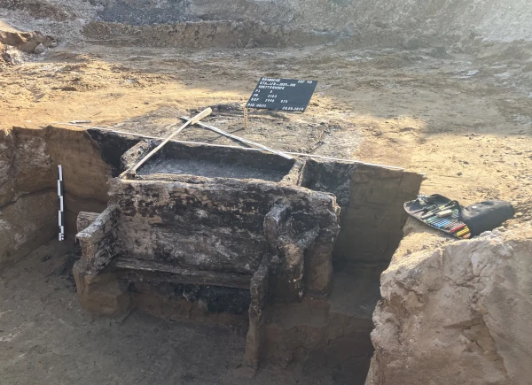 Einblick in die archäologische Ausgrabungsstätte in Bramsche bei Lingen